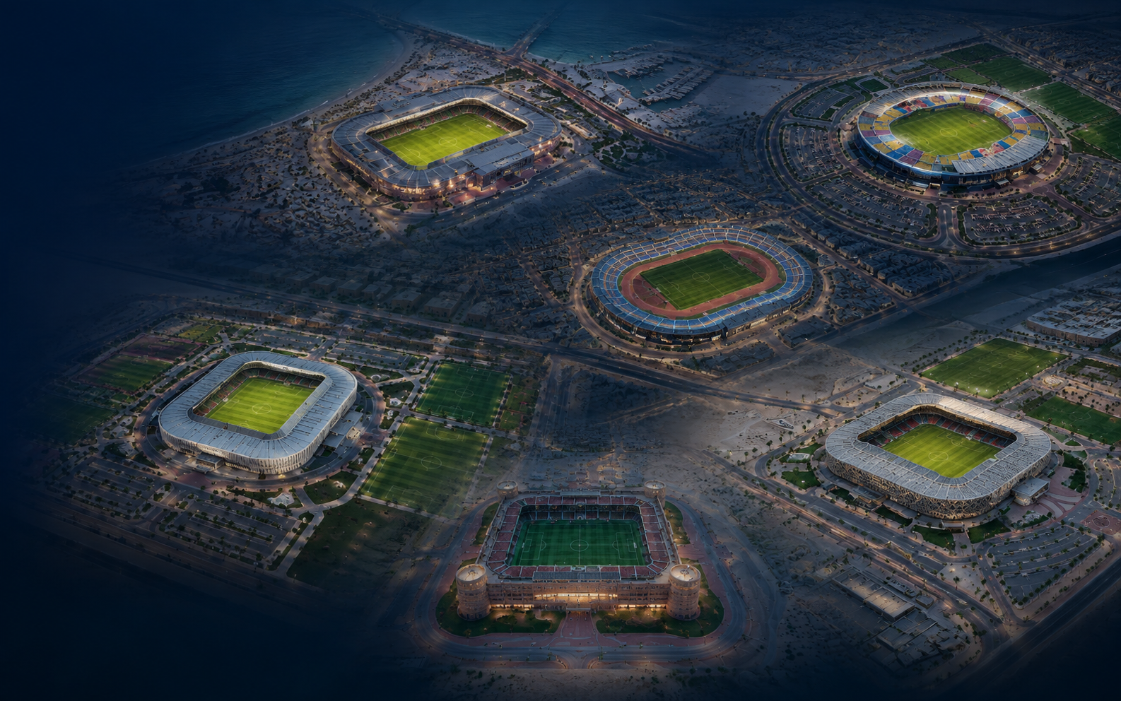 Aerial composition of the Ministry of Sports and Youth facilities included in the PK-2 upgrade programme