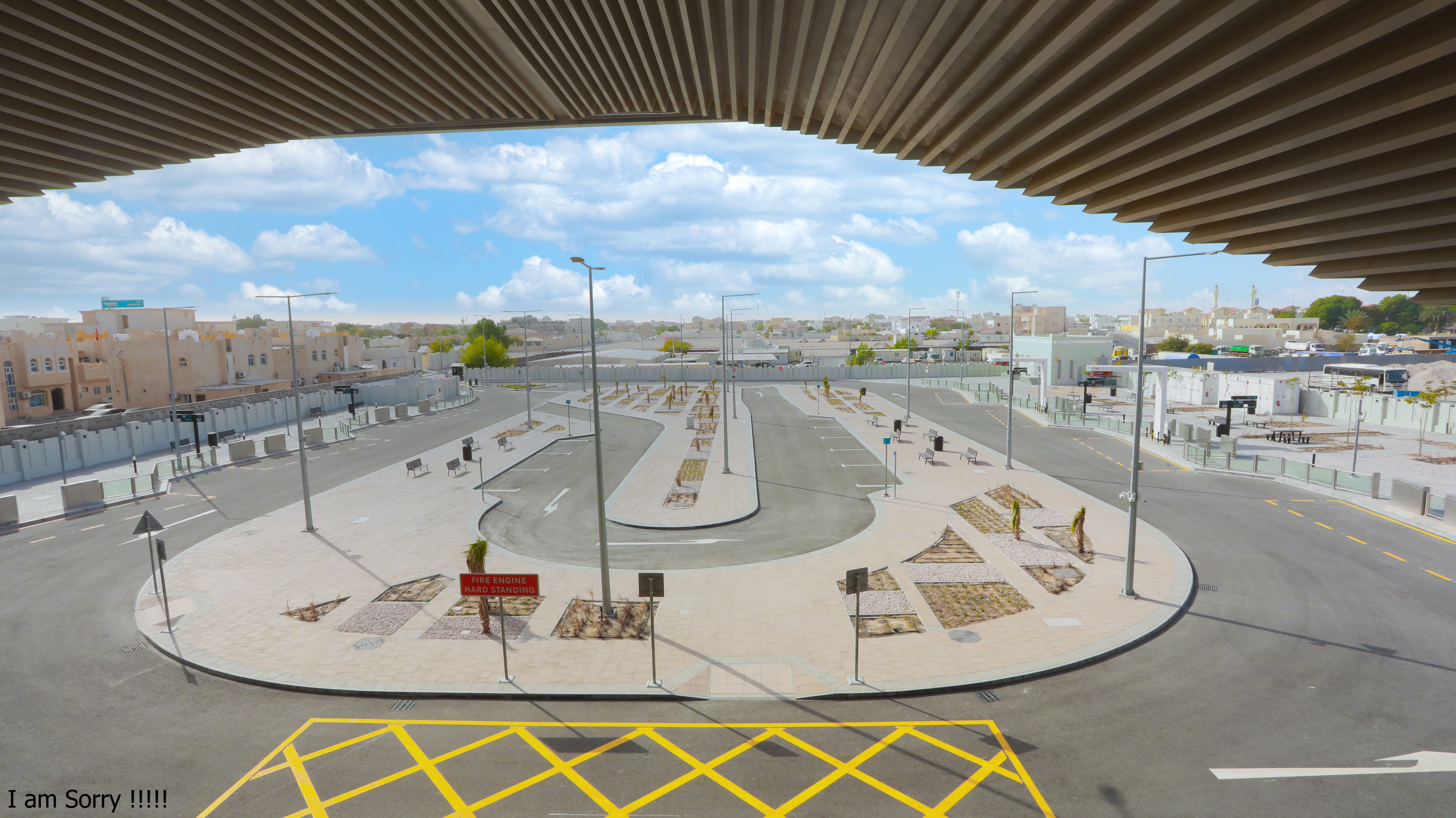 Aerial View of Bus Terminal